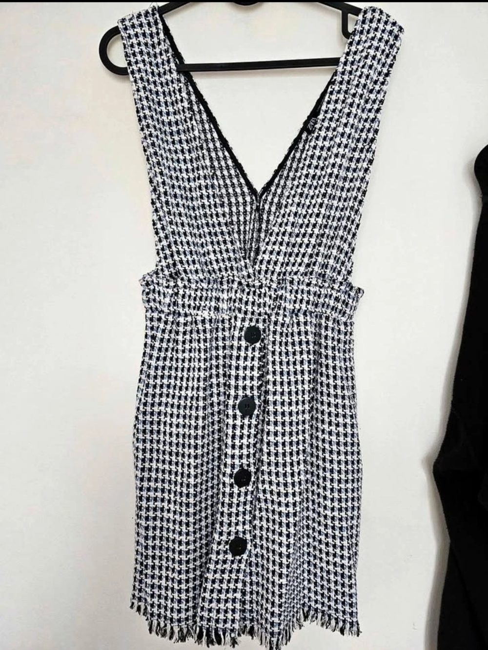 Zara Black and White Tweed Mini Dress